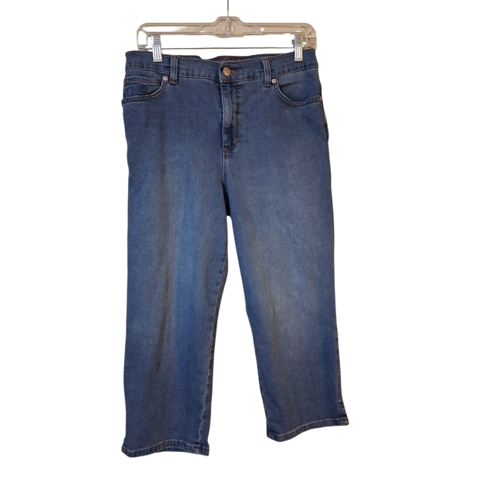EUC Gloria Vanderbilt Sz.‎ 8 Blue High Rise Capris Jeans